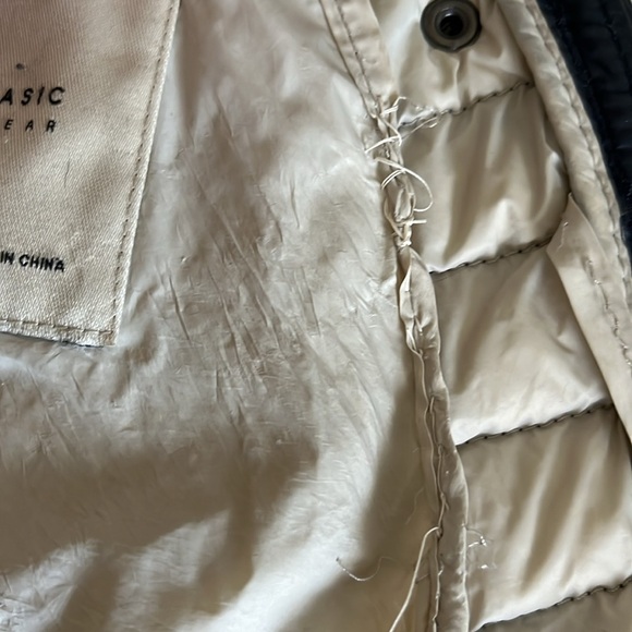 Zara Packable Down Puffer Jacket Coat Navy Blue S Hooded 90% Duck Down Warm - Picture 10 of 11